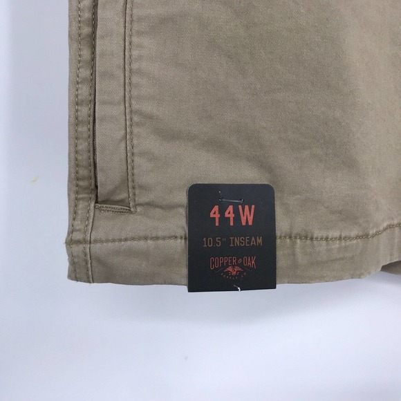 Copper & Oak Shorts Copper Oak Mens Utility Chino Shorts Khaki Flat